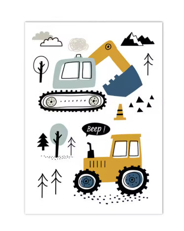 Excavator Canvas Art Poster Decoration Painting