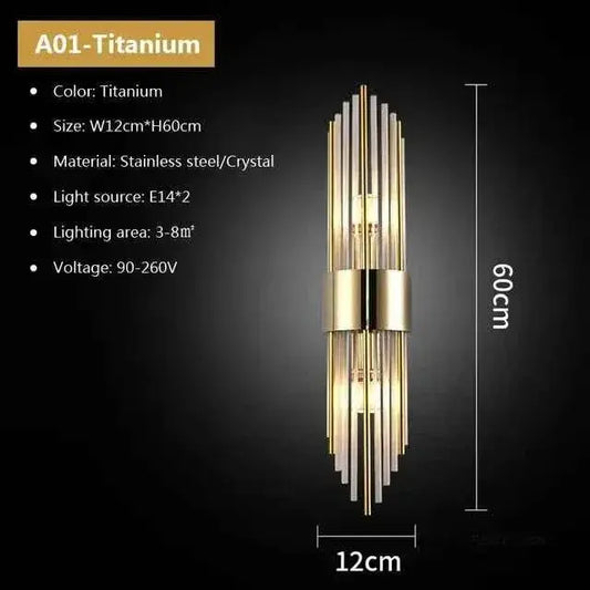 Modern LED Crystal Wall Sconce - Luxury K9 Crystal Indoor Wall Lamp for Bedroom & Hallway