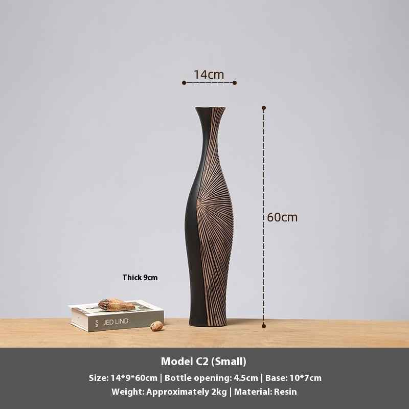 Retro Affordable Luxury Vertical High Floor Vase Decoration