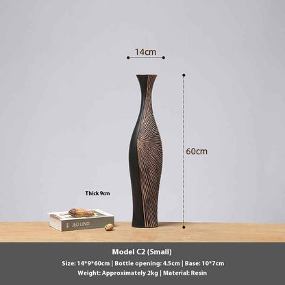 Retro Affordable Luxury Vertical High Floor Vase Decoration