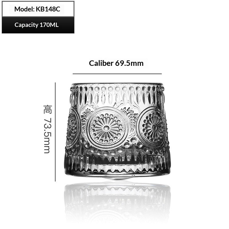 Creative Engraved Wine Glass Classical Cup Thickened Drinkware