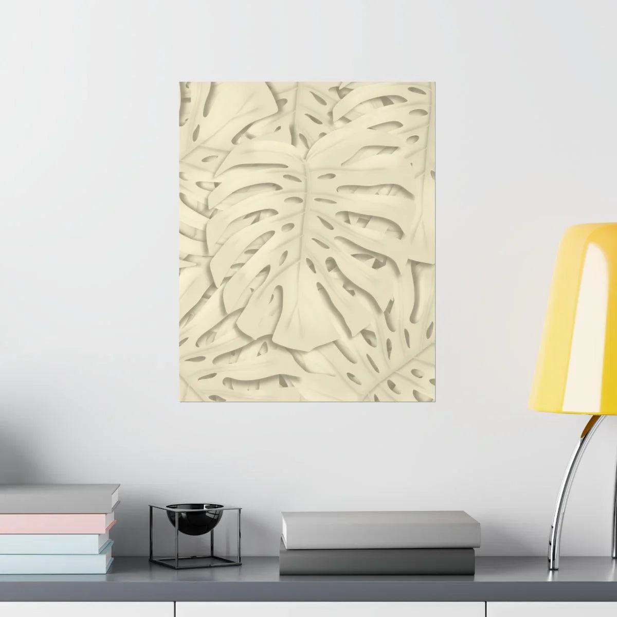 Beige Monstera Botanical Print – Unframed Wall Art