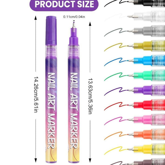 Doodle Nail Art Pen 12-color Liner Paint Brush Nail