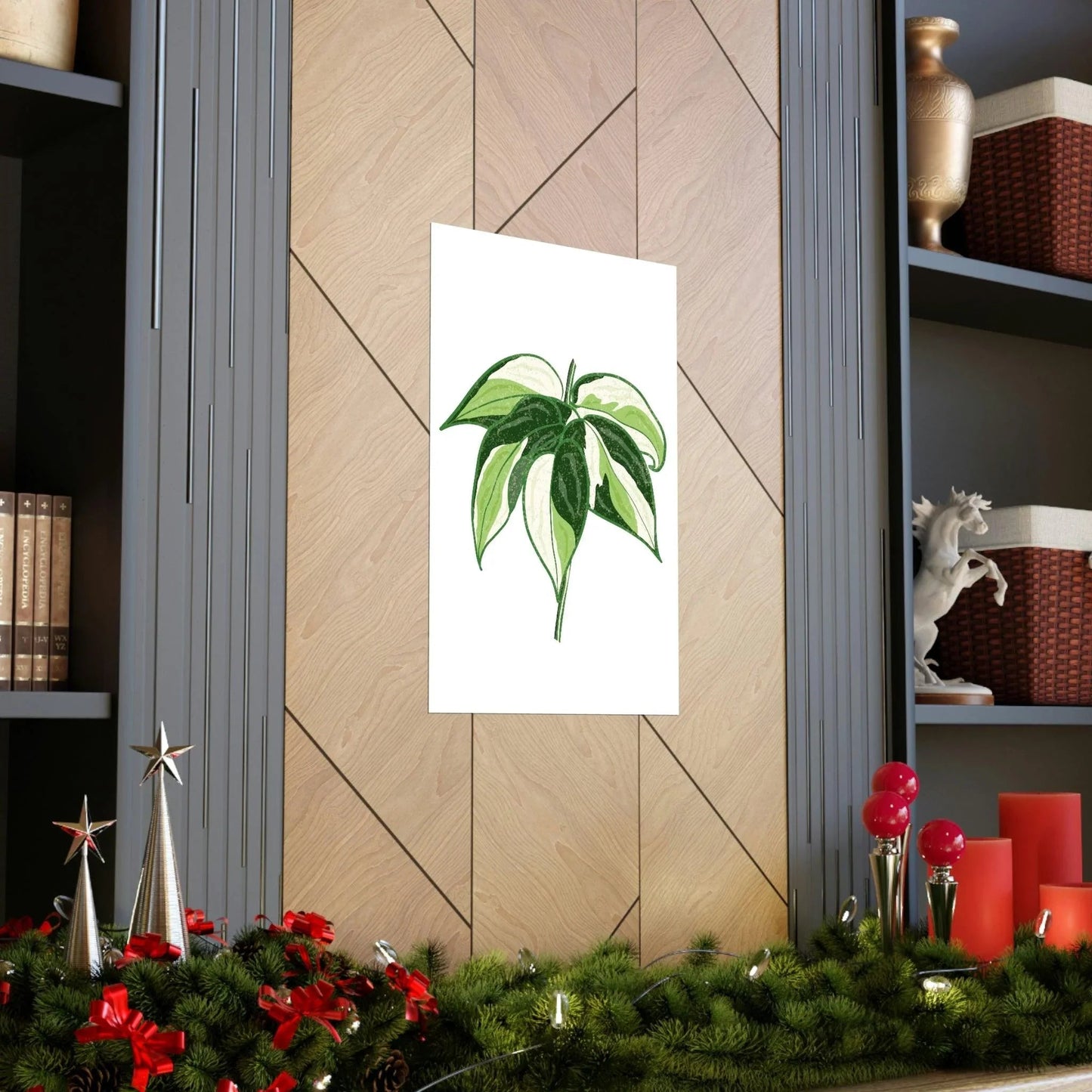 Philodendron Cream Splash Botanical Print – Unframed Wall Art
