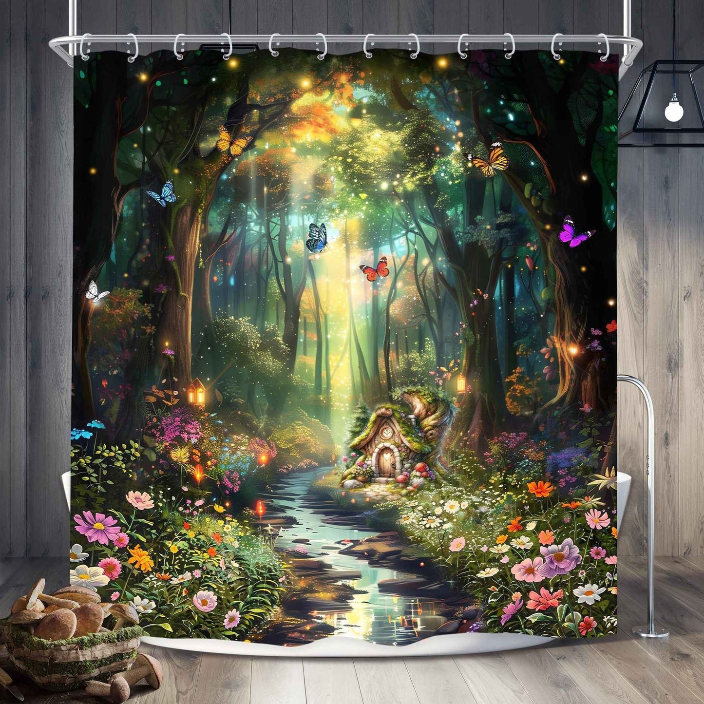Shower Curtain Digital Printing Bathroom Waterproof Mildew-proof Partition Curtain