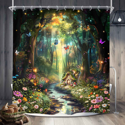 Shower Curtain Digital Printing Bathroom Waterproof Mildew-proof Partition Curtain