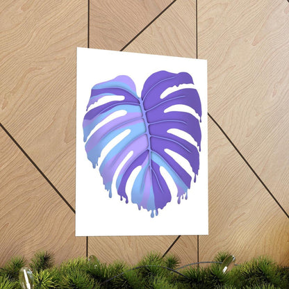 Purple Melting Monstera Botanical Print – Unframed Wall Art