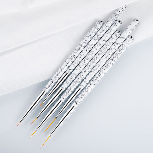 Painted Latte Art Marble Nail Brush Set