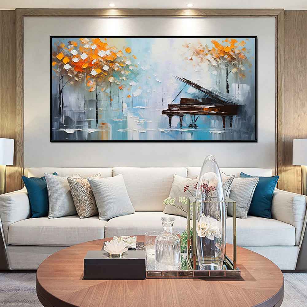 Handmade Oil Painting Palette Knife Tree Oil Painting On Canvas Wall Art Decoration Modern Piano Abstract Landscape Artwork Wall Pictures Decor For Home Office Decor
