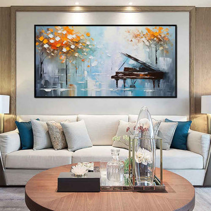 Handmade Oil Painting Palette Knife Tree Oil Painting On Canvas Wall Art Decoration Modern Piano Abstract Landscape Artwork Wall Pictures Decor For Home Office Decor