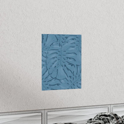Cerulean Monstera Botanical Print – Unframed Wall Art