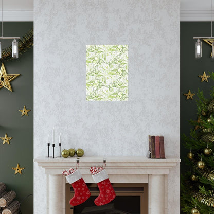 Snow Queen Pothos Pattern Botanical Print – Unframed Wall Art