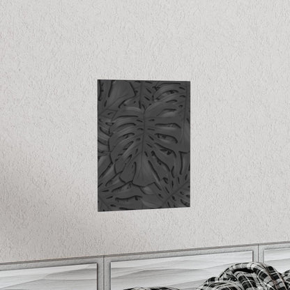 Charcoal Monstera Botanical Print – Unframed Wall Art