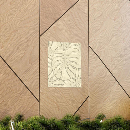 Beige Monstera Botanical Print – Unframed Wall Art