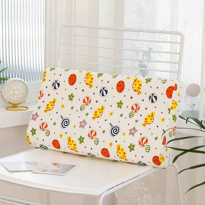 LaTeX Rebound Pillow High And Low Neck Pillow Printed Pure Cotton Children
