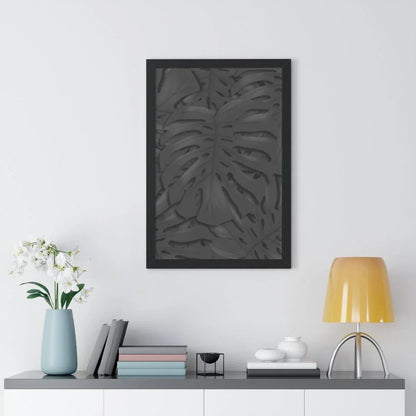 Charcoal Monstera Framed Print – Botanical Wall Art