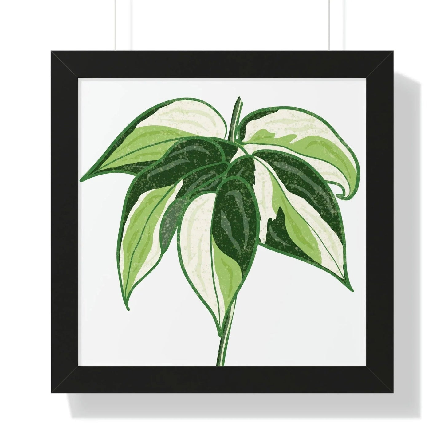 Philodendron Cream Splash Framed Print – Botanical Wall Art