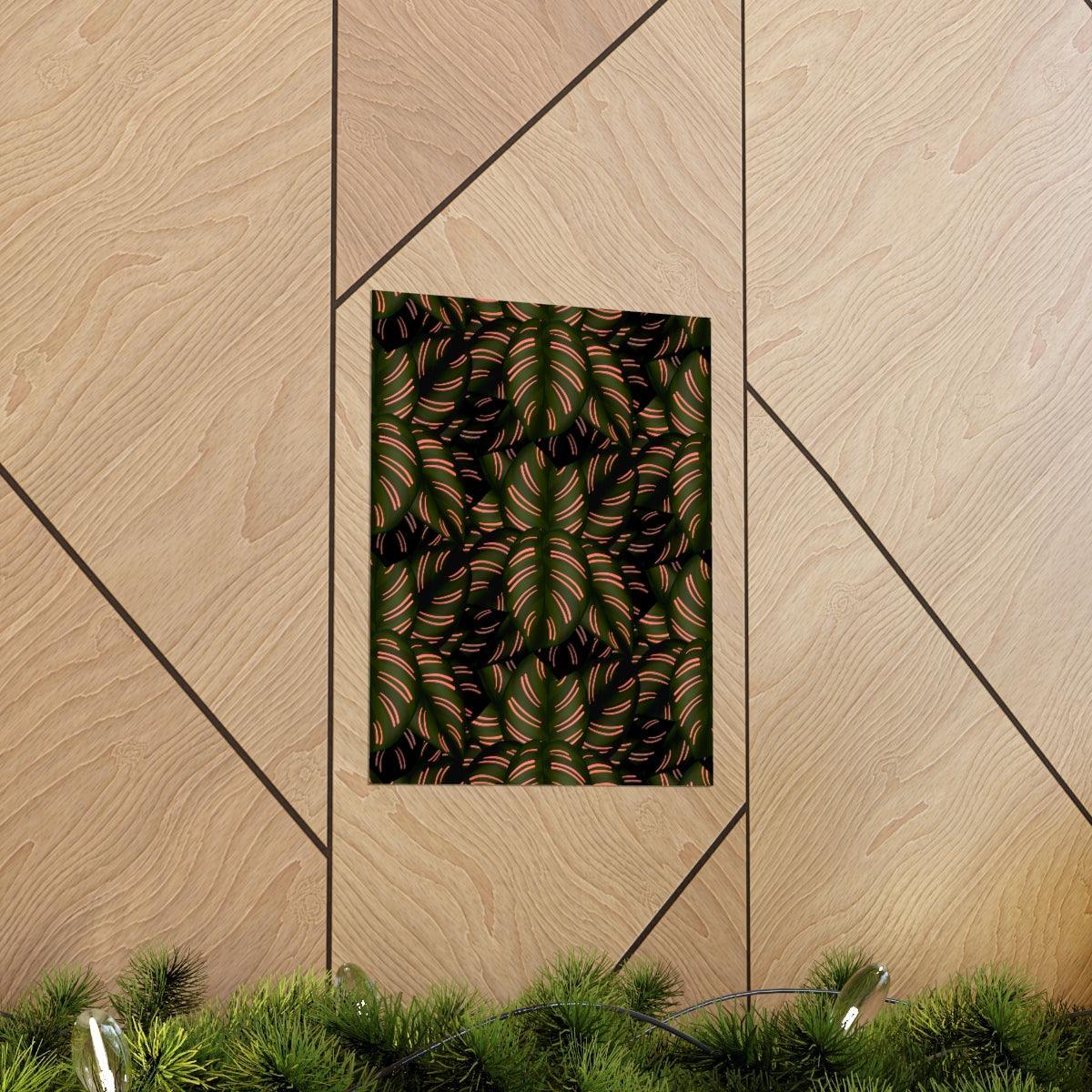 Calathea Pinstripe Botanical Print – Unframed Wall Art