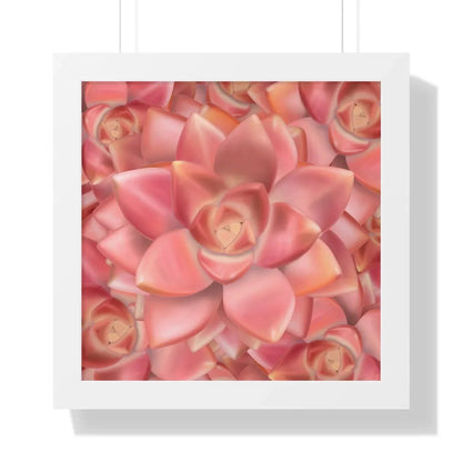 Graptosedum California Sunset Succulent Pattern Framed Print – Botanical Wall Art