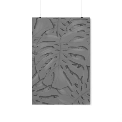 Grey Monstera Botanical Print – Unframed Wall Art