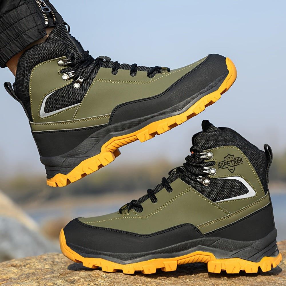 Steel Toes Work Shoes for Men Premium Microfiber Water Resistant Slip Resistant Industrial Safety Steel Toe Work Boots