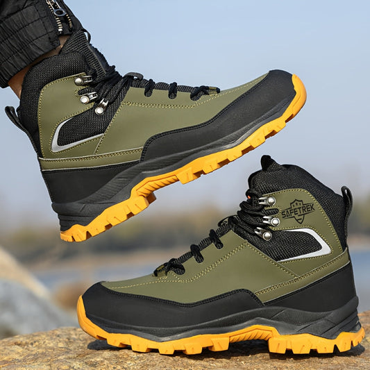 Steel Toes Work Shoes for Men Premium Microfiber Water Resistant Slip Resistant Industrial Safety Steel Toe Work Boots