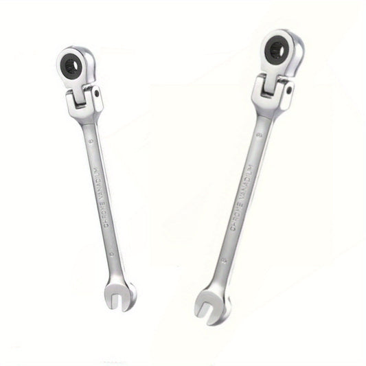 2/10pcs Heavy-duty Industrial 72-tooth Socket Wrenches, Fixed Head and Ratchet Mechanical Tools, 2-in-1 Open and Box Wrenches, Cr-V Structure, Auto Repair, DIY, Professional Tool Kit (compatible with 6&8mm)