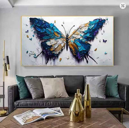 Handmade Oil Painting Canvas Wall Art Decoration Animal Abstract Texture Butterfly For Home Living Room Decor Rolled Frameless Unstretched Painting