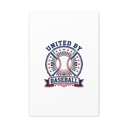 United by Baseball Canvas | Patriotic Baseball Graphic, Red White Blue Wall Art