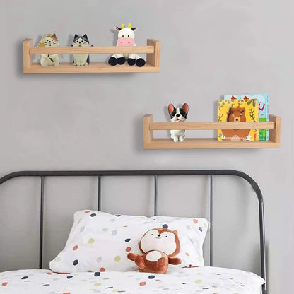 Simple Wooden Creative Children's Bedroom Wall Book Shelf