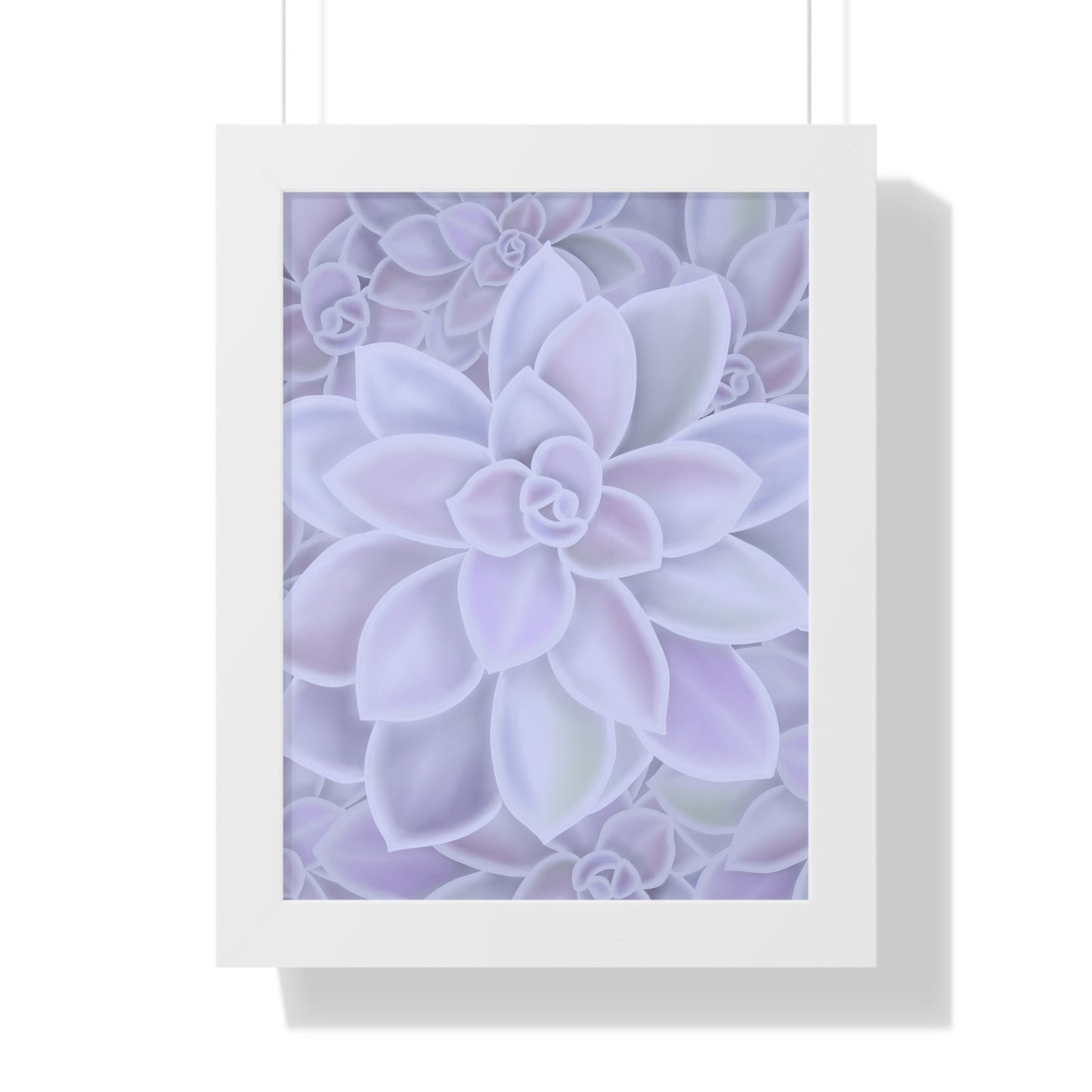 Graptopetalum Murasaki Succulent Pattern Framed Print – Botanical Wall Art