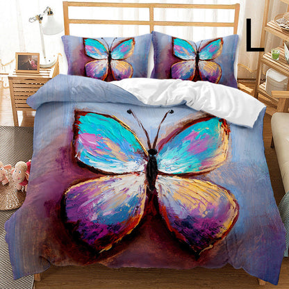 Butterfly Series Three-piece Bedding Quilt Cover Set
