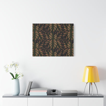 Calathea Pinstripe Pattern Canvas Print – Botanical Wall Art