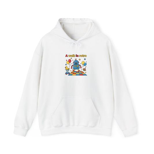 Retro Toy Robot Hoodie | Throwback Kid primary colors, childlike design
