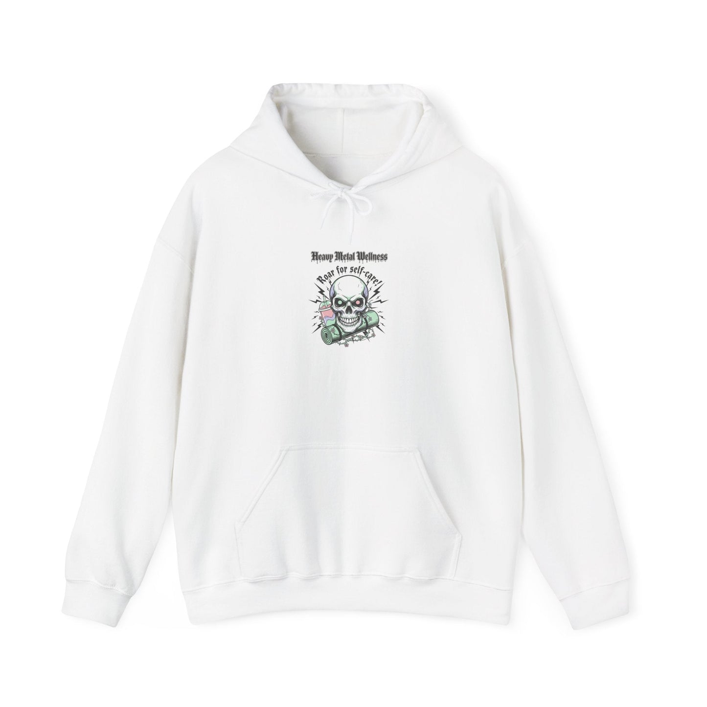 Heavy Metal Wellness Skull Hoodie | metal font shirt, gothic wellness quote