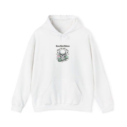 Heavy Metal Wellness Skull Hoodie | metal font shirt, gothic wellness quote