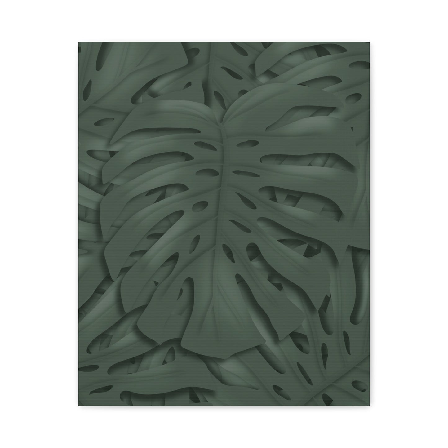 Deep Green Monstera Canvas Print – Botanical Wall Art