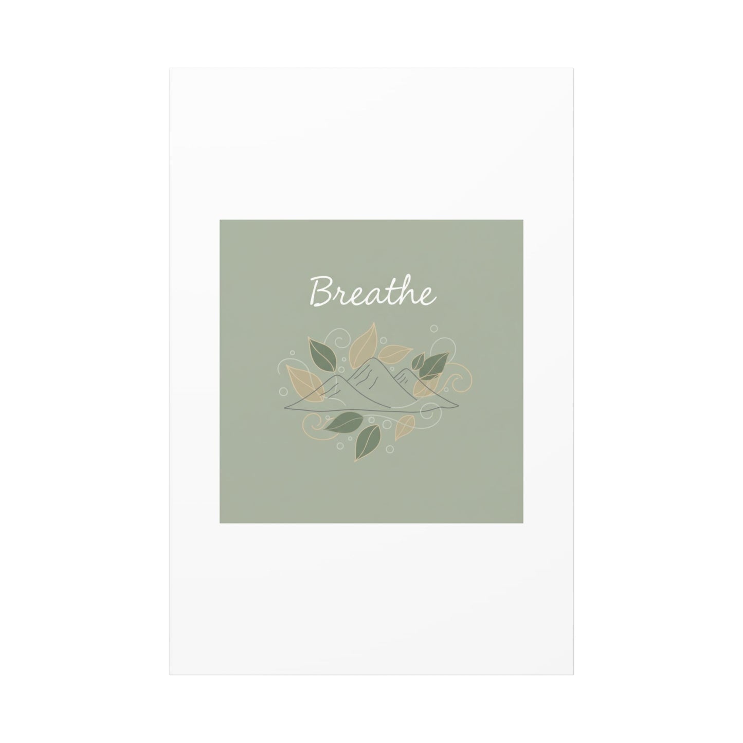 Breathe Mountain Line Canvas | Nature Symbols, Minimal Forest Wall Art