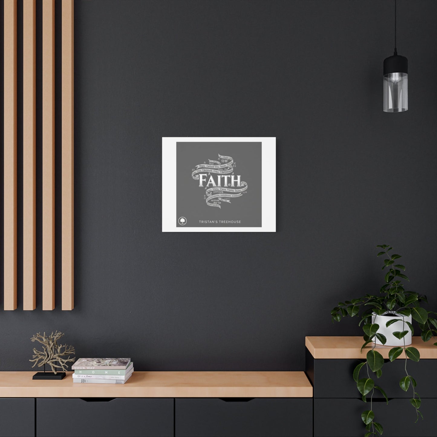 handwritten faith ribbon Canvas | sketch aesthetic, doodle design