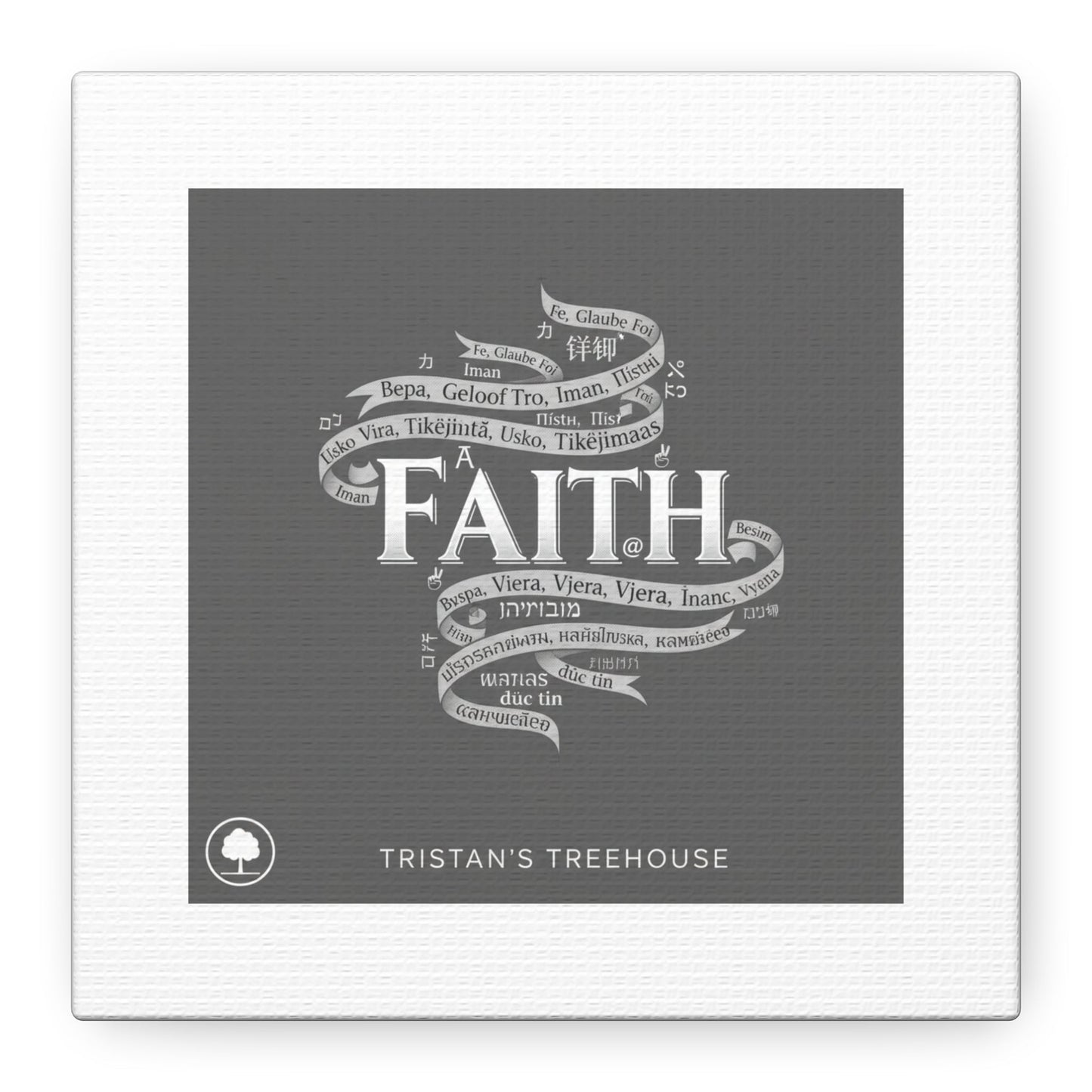 handwritten faith ribbon Canvas | sketch aesthetic, doodle design