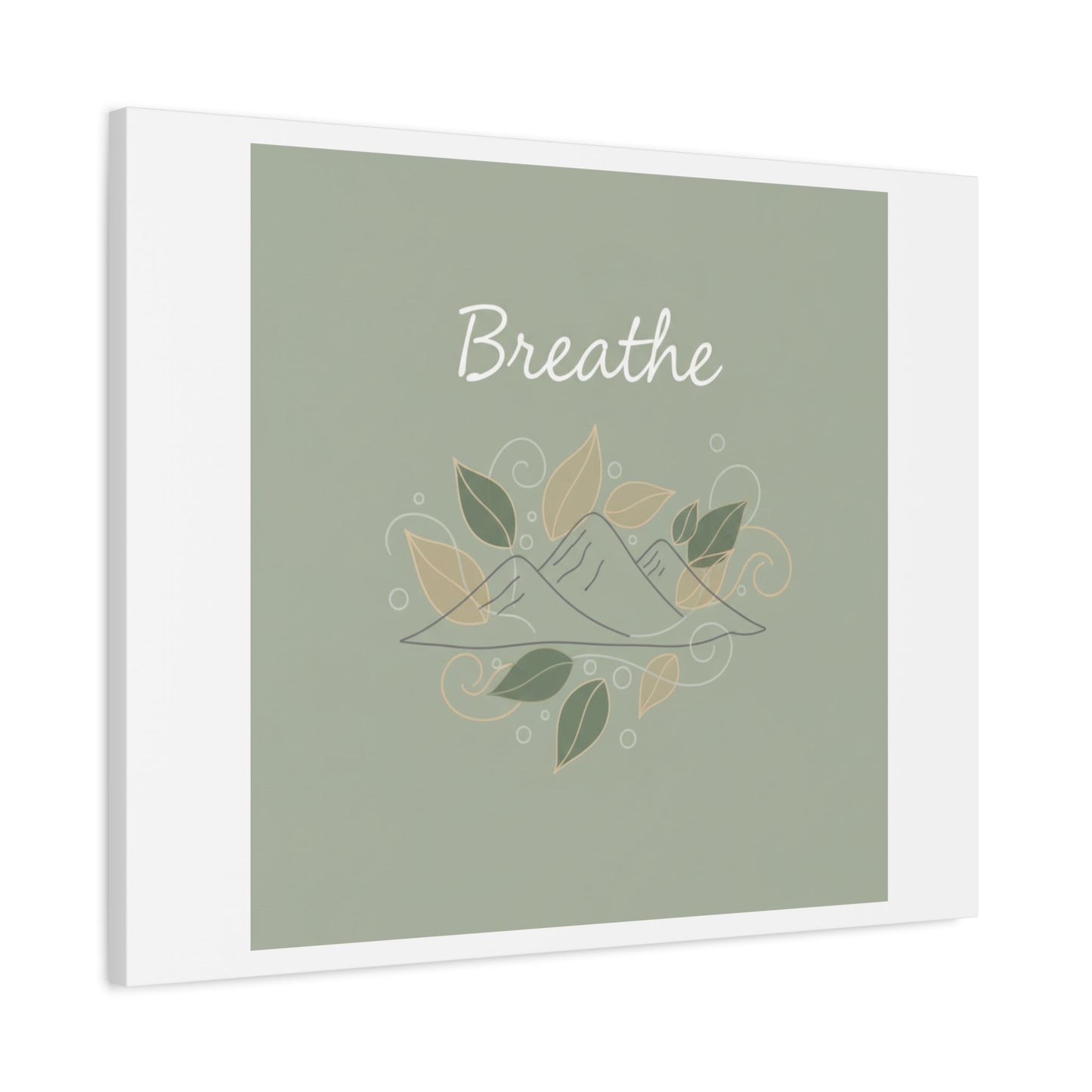Breathe Mountain Line Canvas | Nature Symbols, Minimal Forest Wall Art