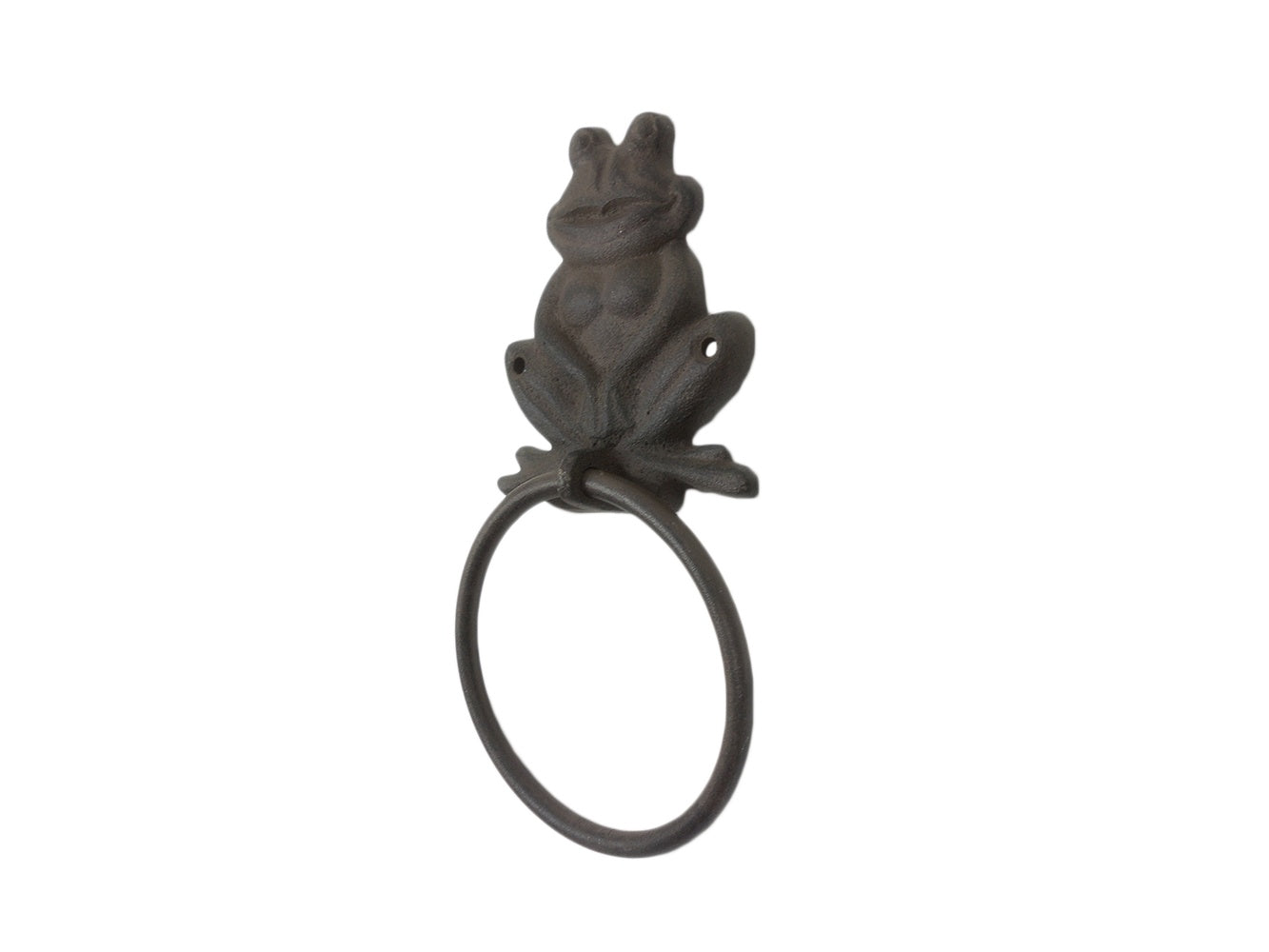 Cast Iron Happy Sitting Frog Kitchen Bathroom Towel Ring 8.5""