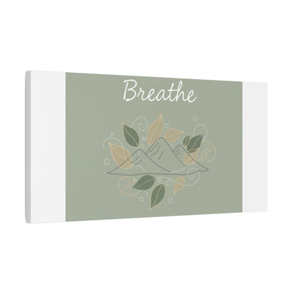 Breathe Mountain Line Canvas | Nature Symbols, Minimal Forest Wall Art