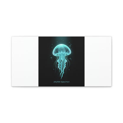 Bioluminescent Jellyfish Art Canvas | Deep Sea Aesthetic, Neon Glow
