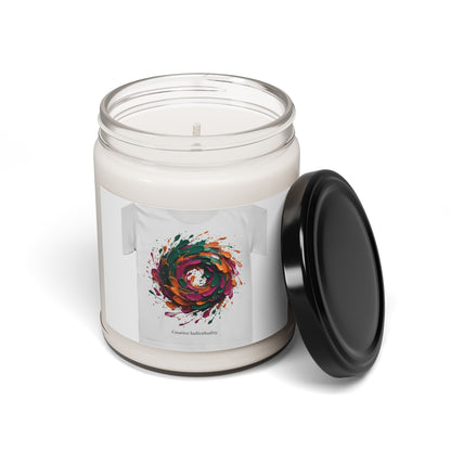 Painterly Abstract Floral Candle | Scented Soy 9oz, Artsy Brushstroke Jar