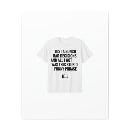 self-deprecating quote Canvas | sarcastic introvert wall art, anxiety humor