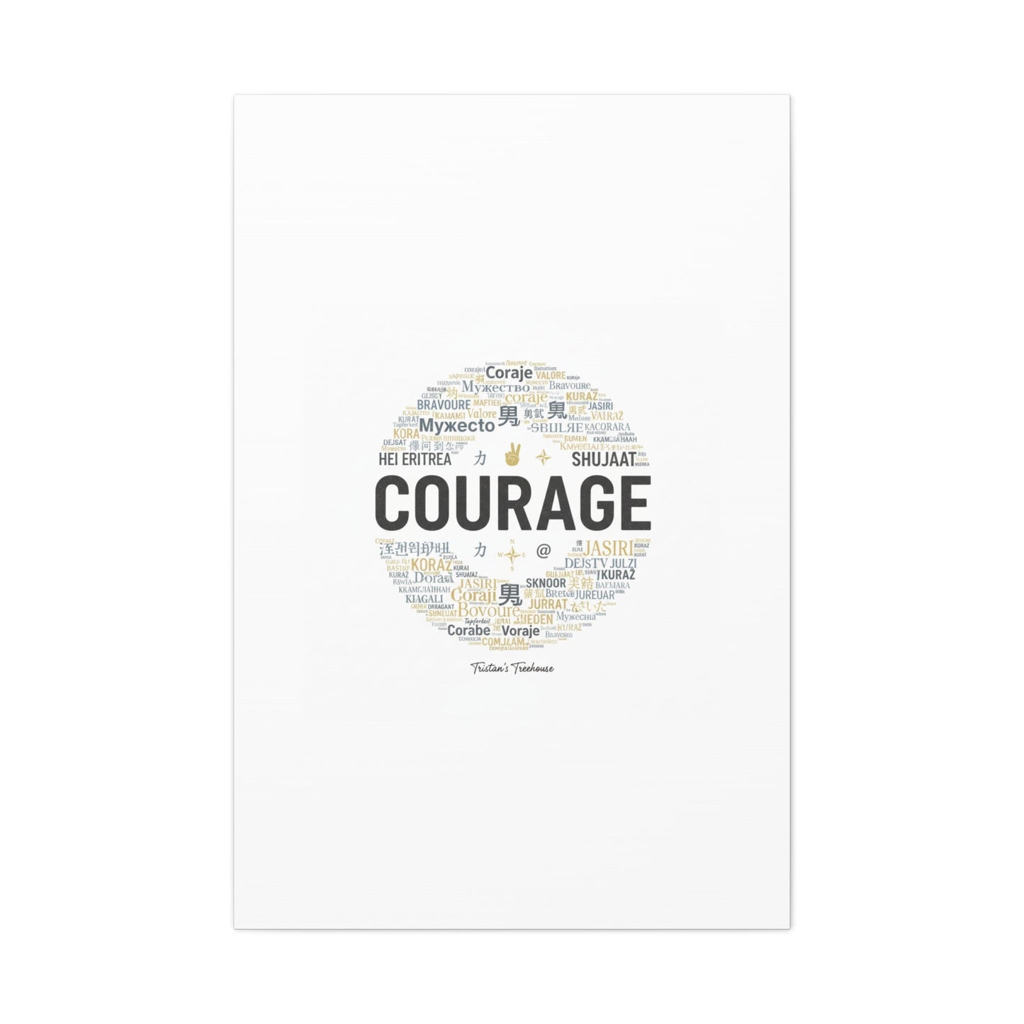 Courage Word Cloud Canvas | Fresh-Start Minimalism art print