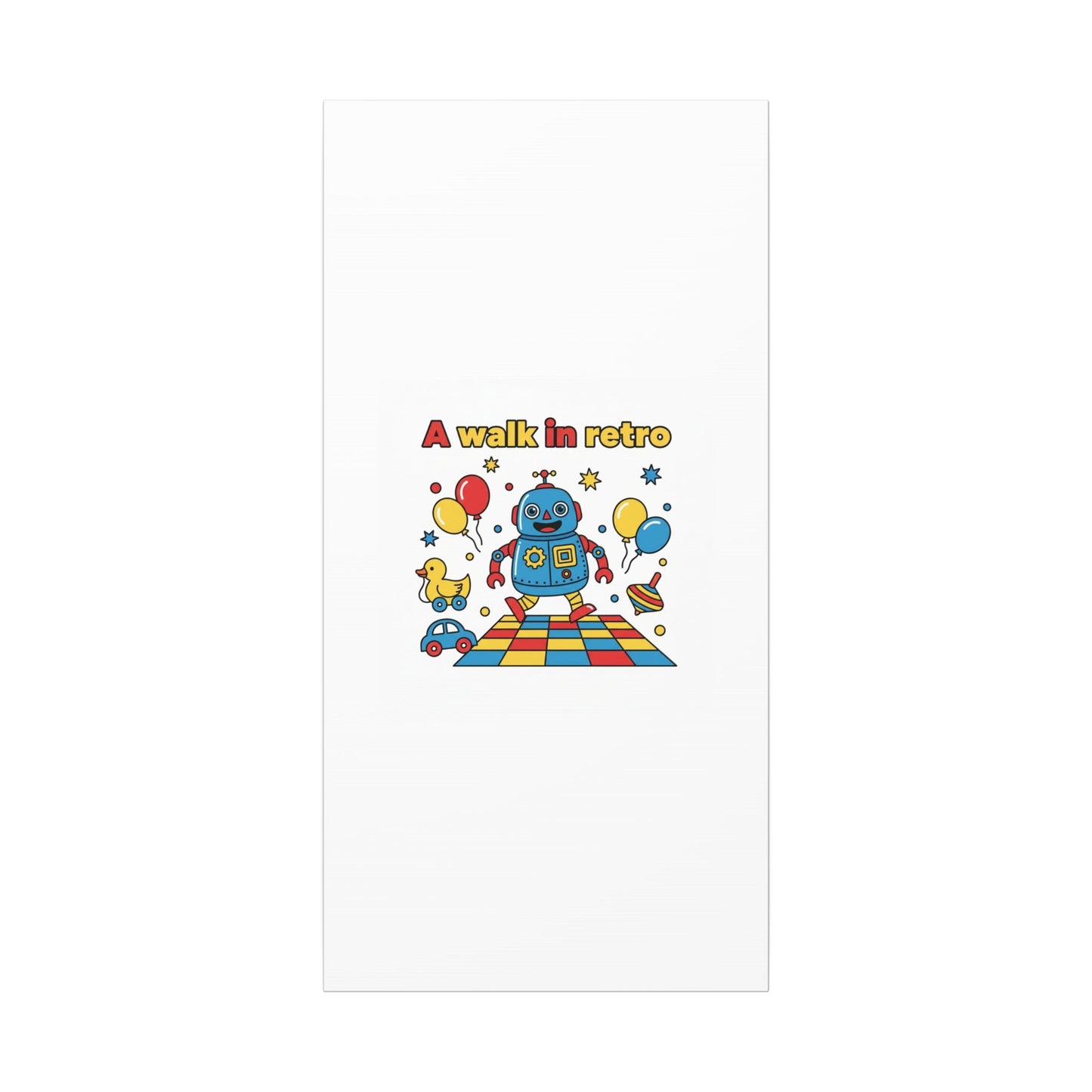 Retro Toy Robot Canvas | Throwback Kid, Primary Color Nostalgia