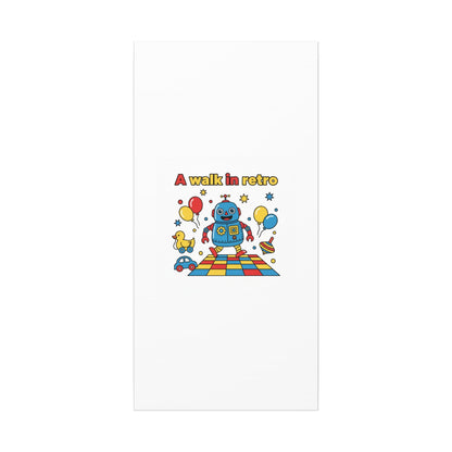 Retro Toy Robot Canvas | Throwback Kid, Primary Color Nostalgia