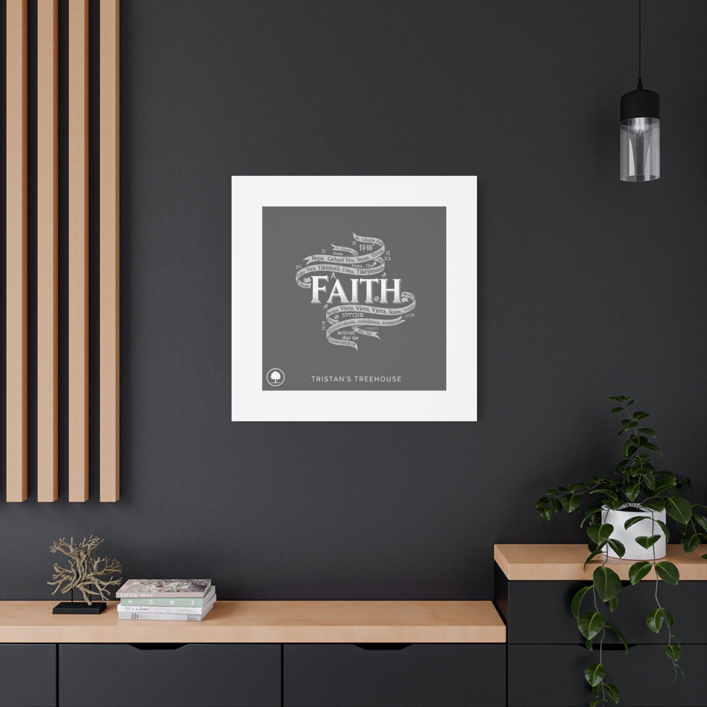 handwritten faith ribbon Canvas | sketch aesthetic, doodle design